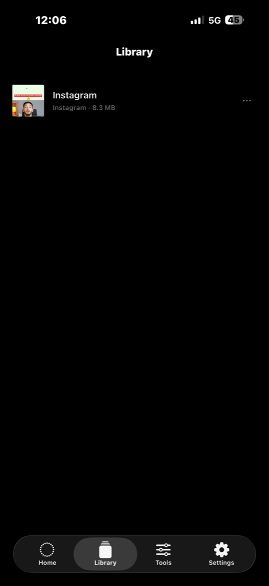 SaveZy Library screen